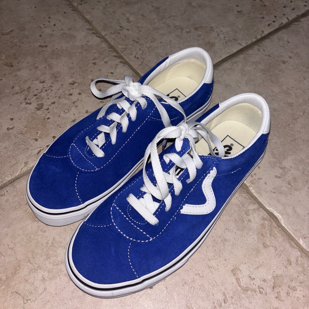 Barely worn vintage style blue vans!